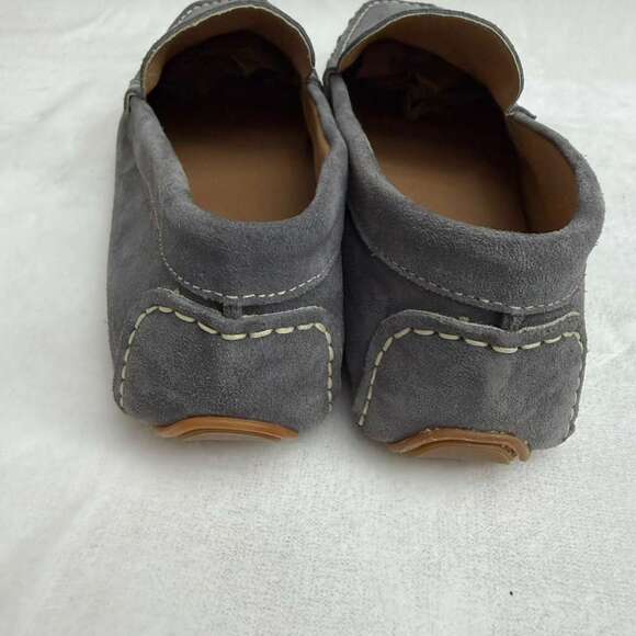 Vincenti Men\'s Gray Suede Contrast Stitching Loafers Sz 44 US 10.5 main image 4